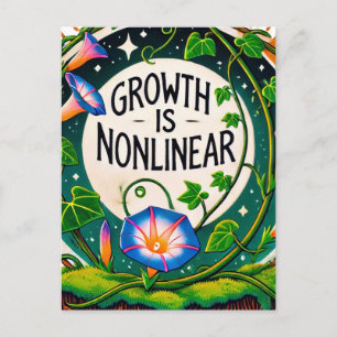 Growth is Nonlinear Floral Morning Glory           Postcard