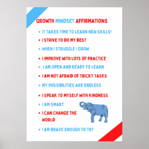 Growth Mindset Affirmations Poster