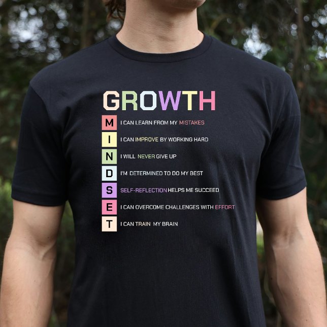 Growth Mindset Black T-Shirt (muscular growth.)