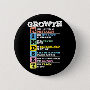 Growth Mindset Classroom Brain Motivation Entrepre 2 Inch Round Button