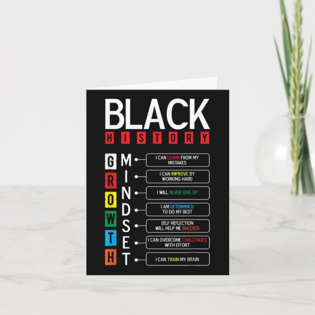 Growth Mindset Definition Cool Black History Month Card (Front)