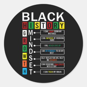 Growth Mindset Definition Cool Black History Month Classic Round Sticker