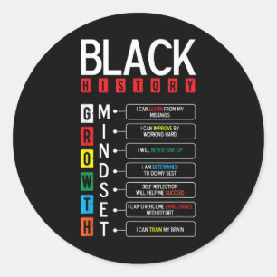 Growth Mindset Definition Cool Black History Month Classic Round Sticker