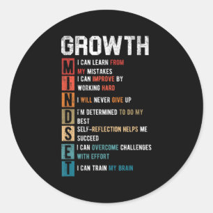 Growth Mindset Definition - Motivational Quote Ins Classic Round Sticker