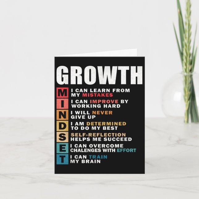 Growth Mindset Definition Motivational Quote Inspi Card (Front)
