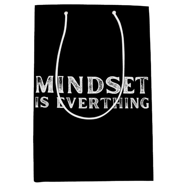 Growth Mindset Entrepreneur Teacher Fitness Motiva Medium Gift Bag (Front)