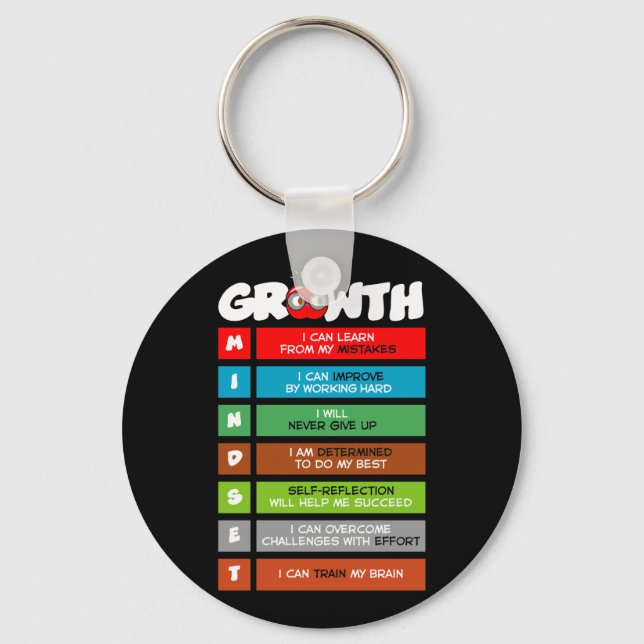 Growth Mindset Funny Classroom Brain Motivation Keychain (Front)