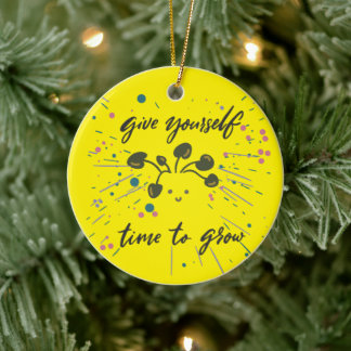 Growth Mindset Inspirational Design  Ceramic Ornament