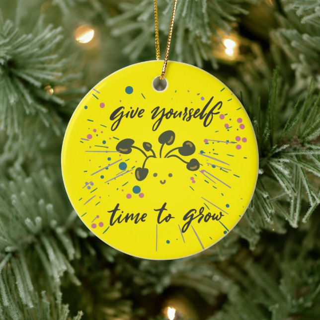 Growth Mindset Inspirational Design  Ceramic Ornament (Tree)