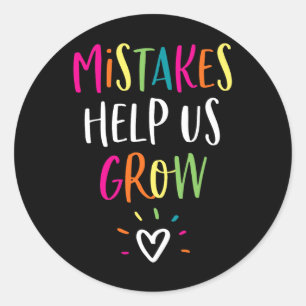 Growth Mindset Positive Byck To School Teacher Stu Classic Round Sticker