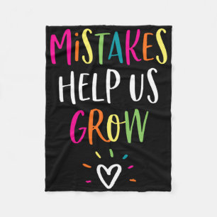 Growth Mindset Positive Byck To School Teacher Stu Fleece Blanket