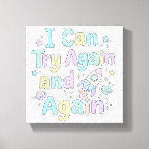 Growth Mindset Quote for Determined Kids Canvas Print