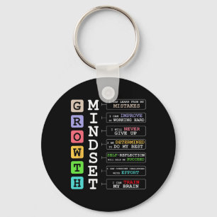 Growth Mindset Shirt Positive School Clroom Teache Keychain