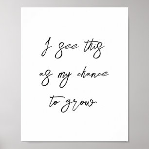 Growth Mindset Success Affirmation Positive Quote Poster