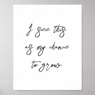 Growth Mindset Success Affirmation Positive Quote Poster