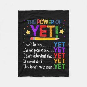 Growth Mindset Teacher Kindness Power Of Yet Inspi Fleece Blanket