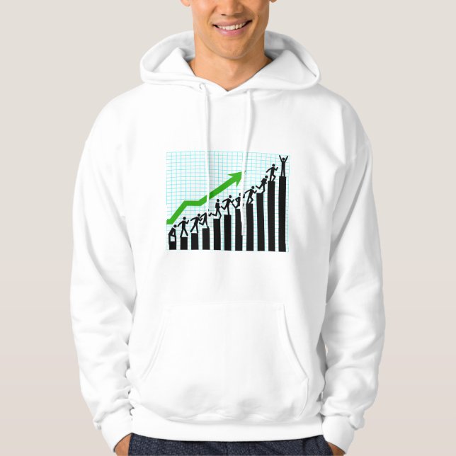 Growth Success Progress Bar Chart Hoodie (Front)