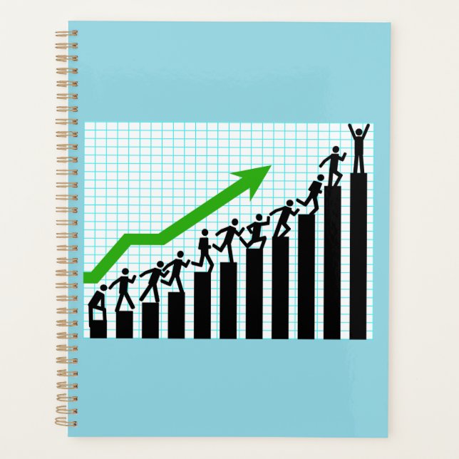 Growth Success Progress Bar Chart Planner (Front)