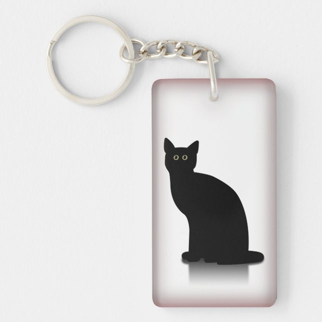 Grphic Black Cat Keychain (Front)
