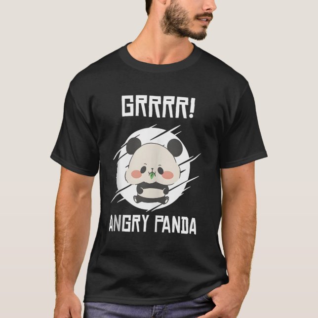 Grrr Angry Pandas Wild Panda Bamboo T-Shirt (Front)