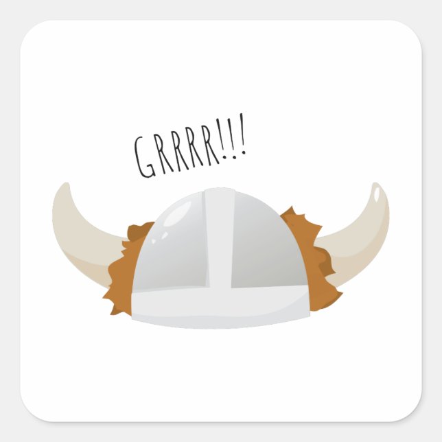 Grrr Viking Square Sticker (Front)