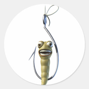 Grub on Hook Stickers