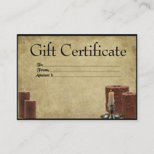 Grubby Candles - Prim Gift Certificate Cards