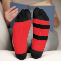 Grubby Hands Logo Crew Socks (Red and Black)