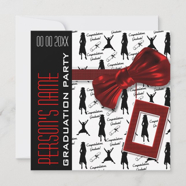 Gruduation party elegant womens invitation (Front)