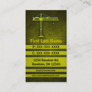 Grue jaune grunge cartes de visite personnalisés