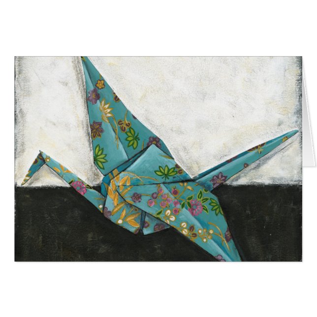 Grue Origami aux motifs floraux (Devant horizontal)