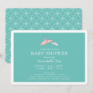 Grues en papier Origami Invitation Baby shower Tur