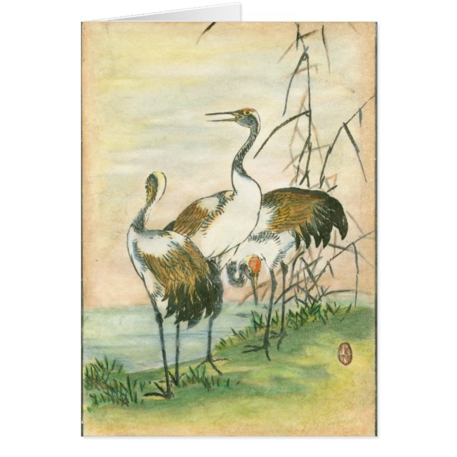 Grues orientales au bord de l'eau (Devant)