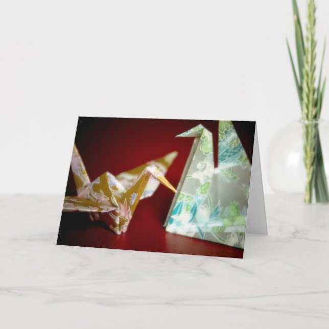 Grues Origami ・ Obtenez une carte de bien-être (Devant)