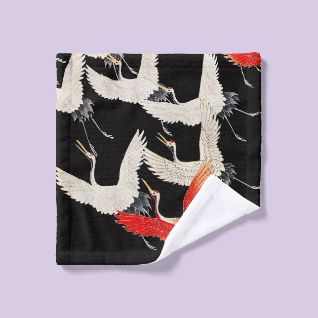Grues volantes : Japonais Bird Kimono Art (Gant de toilette)