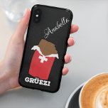 Grüezi - Swiss Chocolate | Black Glitter Samsung Galaxy Case<br><div class="desc">Grüezi, Swiss Chocolate on fine black glitter background | Handwritten Name Samsung Galaxy S22 Case. Introducing our Grüezi themed phone case, featuring this popular Swiss greeting. Customize the text colour or style, or delete the text for an image only design. Keep your phone protected while showcasing your love for Swiss...</div>
