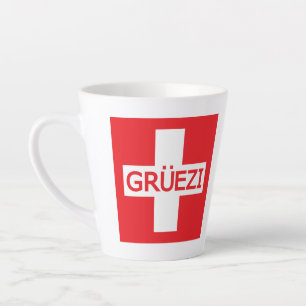 Gruezi Switzerland Flag Latte Mug