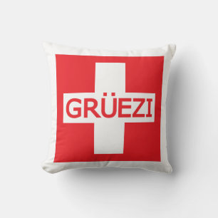 Gruezi Switzerland Flag Throw Pillow