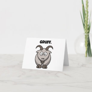 Gruff Grey Goat Funny Fairy Tale Cartoon Card