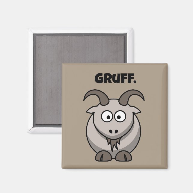 Gruff Grey Goat Funny Fairy Tale Cartoon Magnet (Front/Back)