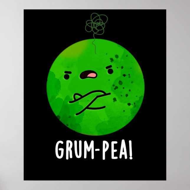 Grum-pea Funny Veggie Pun Dark BG Poster (Front)