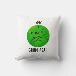 Grum-pea Funny Veggie Pun Throw Pillow