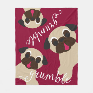 Grumble, Grumble Fawn Pugs Fleece Blanket