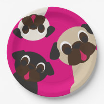 Grumble, Grumble Pug Paper Plate