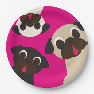 Grumble, Grumble Pug Paper Plate