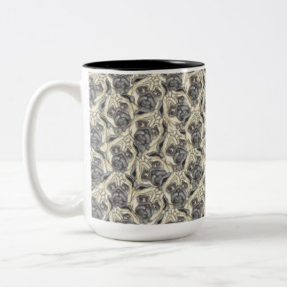 Grumble of Pugs Two-Tone Coffee Mug