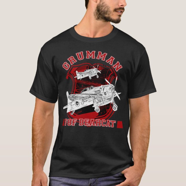Grumman F8F Bearcat UsNavy Fighter Plane T-Shirt (Front)