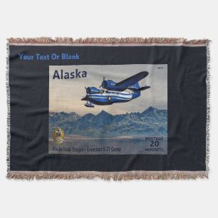 Grumman G-21 Goose - Alaska Postage Throw Blanket