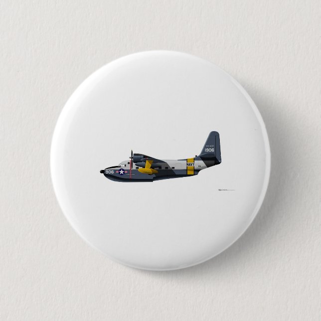 Grumman HU-16B Albatross Navy 2 Inch Round Button (Front)