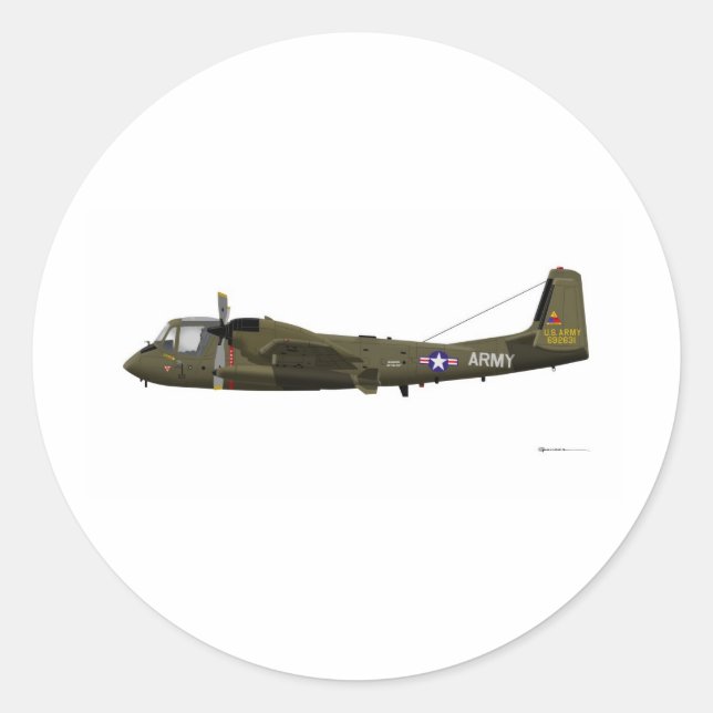 Grumman OV-1 Mohawk Classic Round Sticker (Front)